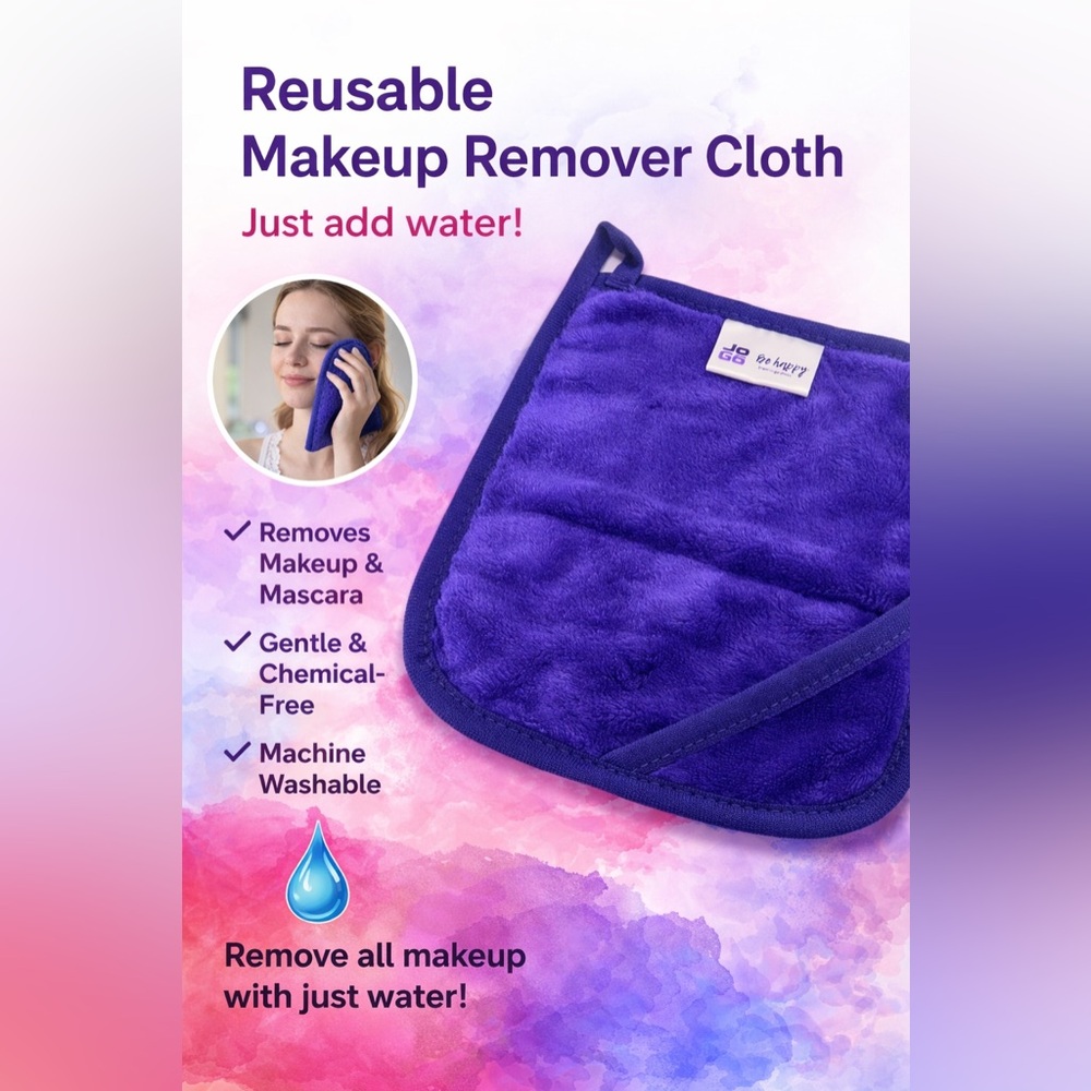Reusable Makeup Remover Face Cloth Purple Microfiberber